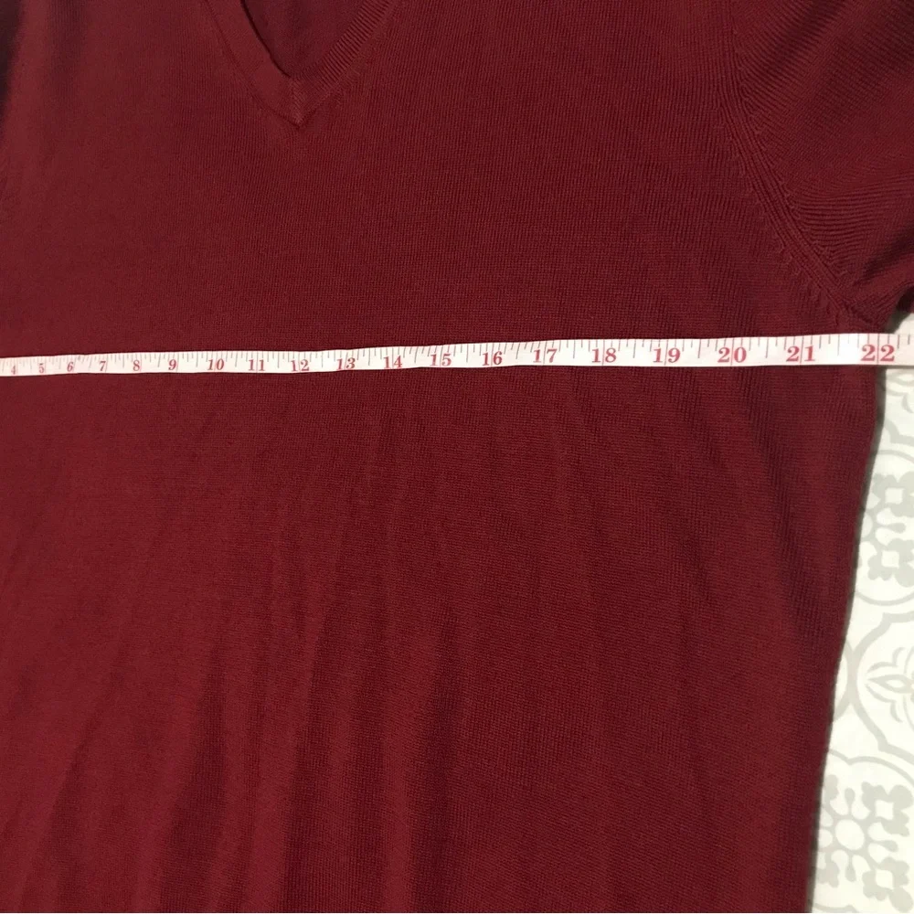 Brooks Brothers 346 (Size L)Buttery Soft Merino Wool Pullover Sweater,V-Neck Red